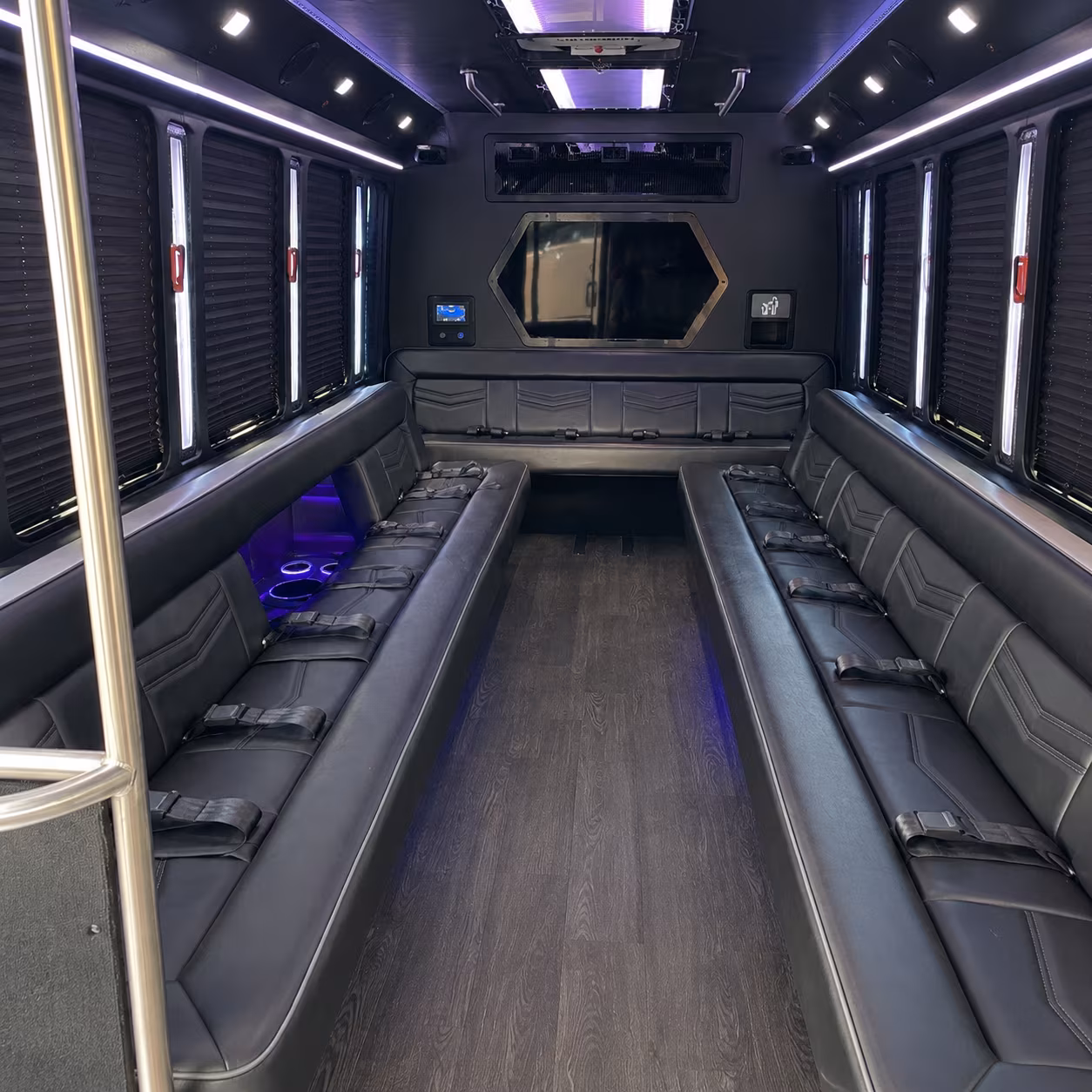 gaithersburg 18 passenger party bus interior
