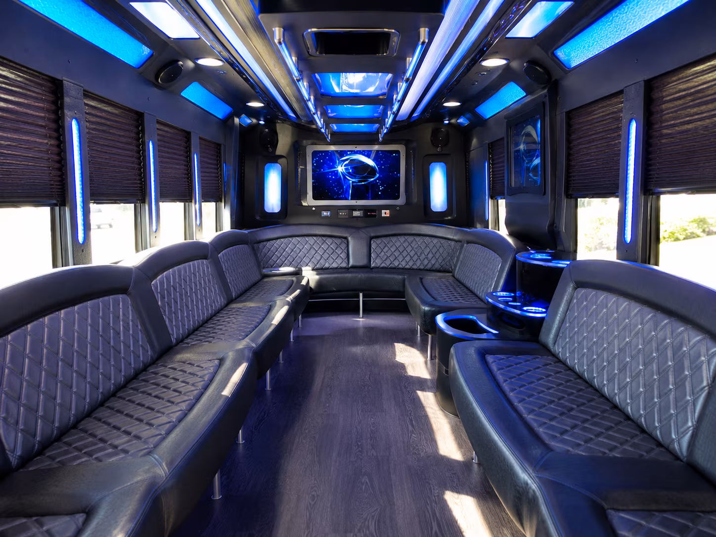 gaithersburg 28 passenger party bus inside