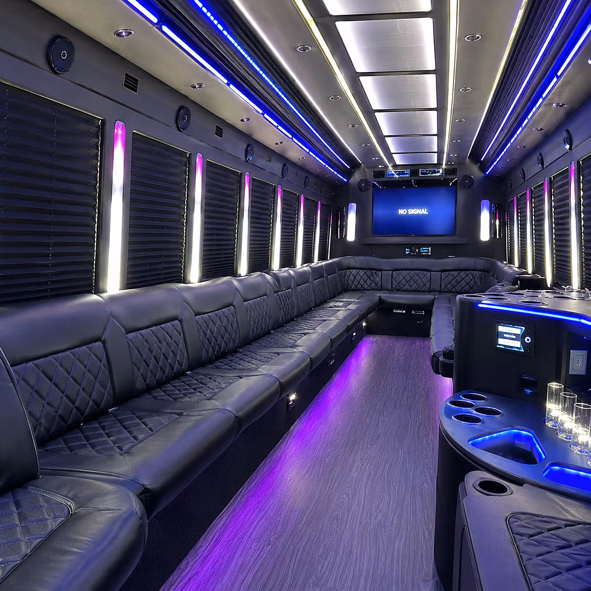 gaithersburg 30 passenger party bus inside