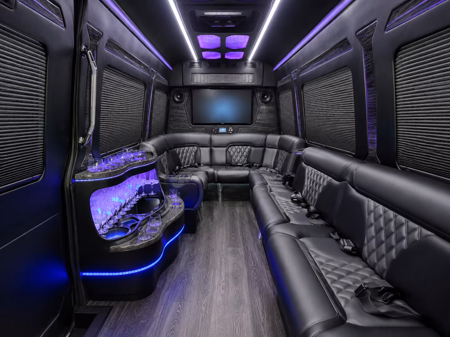 gaithersburg 30 passenger party bus interior
