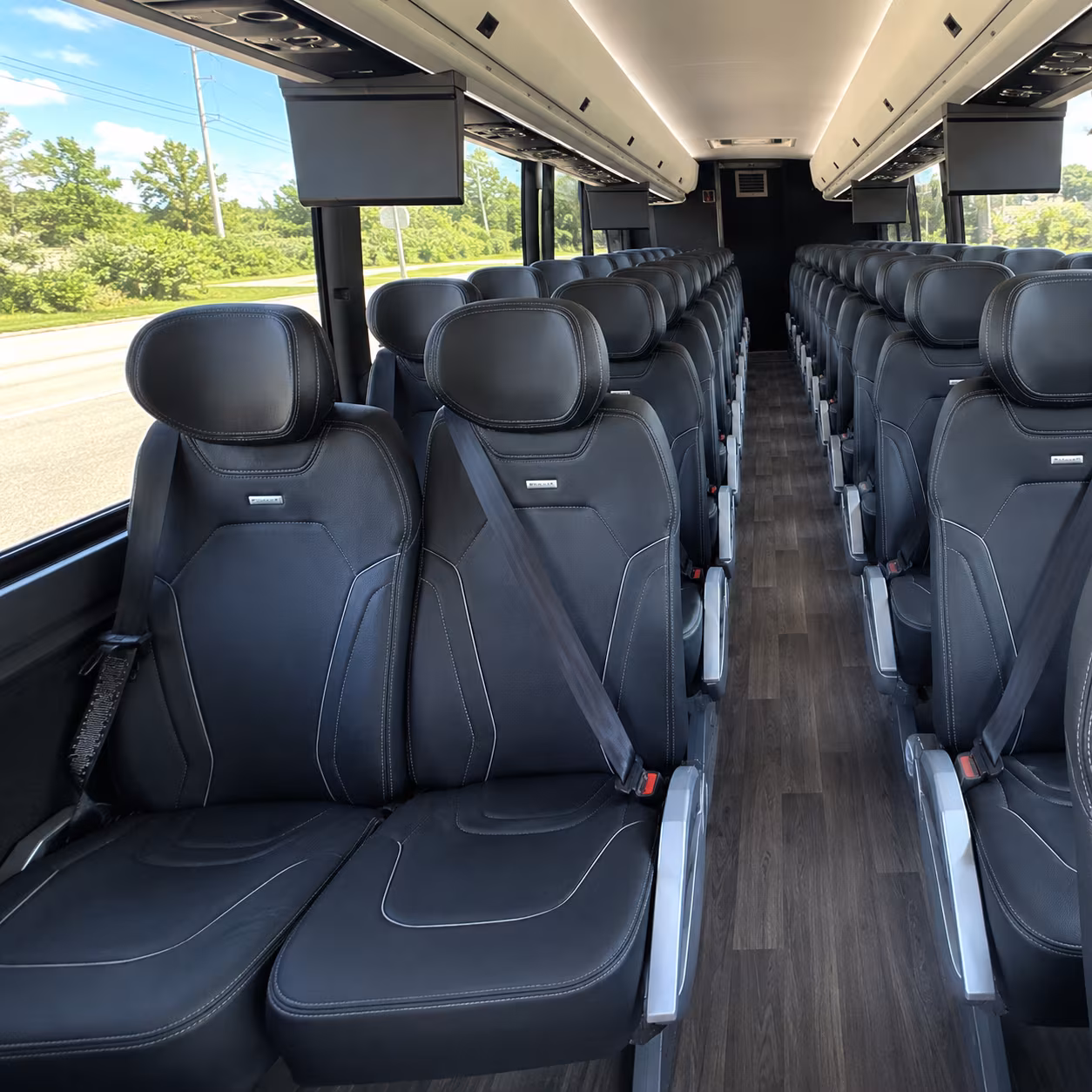 gaithersburg 56 passenger charter bus inside
