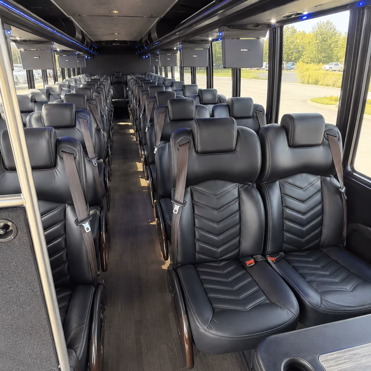 wedding day bridal party buses in gaithersburg for getting ready runs and photo stops